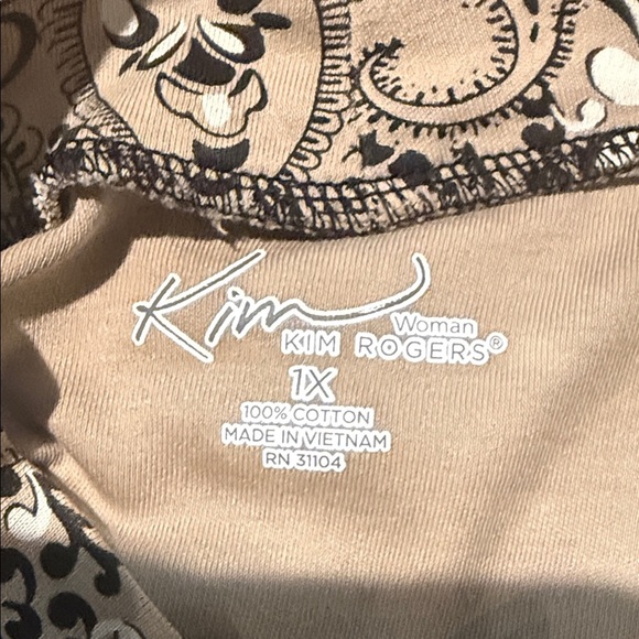 Kim Rogers Brown Paisley Long Sleeve Top - Picture 5 of 7